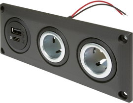 ProCar Beépített foglalat USB-C / A dupla csatlakozóval és 2 tápcsatlakozóval Terhelhetőség max.=20 