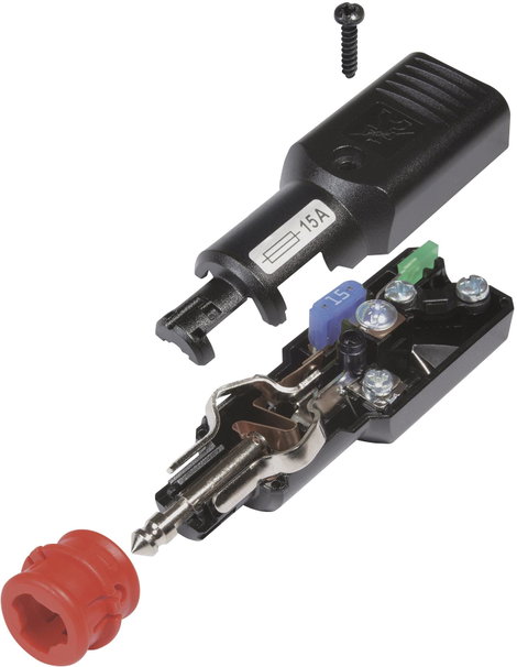 ProCar Univerzális dugasz NG 15A LED, húzásmentesítéssel, biztosítékkal, 12–24 volt Terhelhetőség ma 5. kép