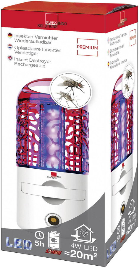 Swissinno Premium mobil 4W 1 244 001 UV fény, Áramrács UV szúnyogfogó 4 W Fehér, Piros 1 db 3. kép