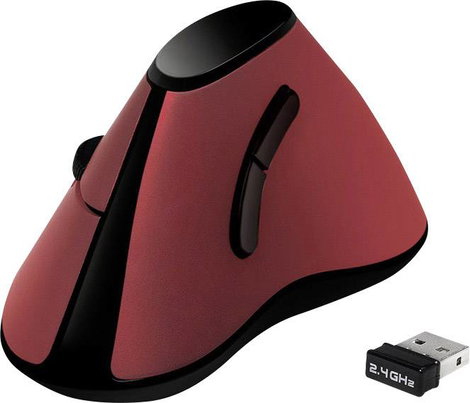 LogiLink ID0159 Ergonomikus egér Rádiójel vezérlésű Optikai Fekete, Piros 5 Gombok 1200 dpi Ergonómi 3. kép