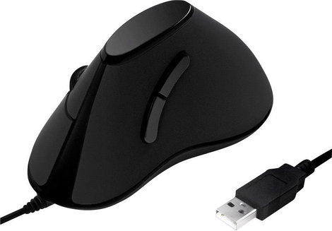 LogiLink ID0158 Ergonomikus egér USB Optikai Fekete 5 Gombok 1000 dpi Ergonómikus