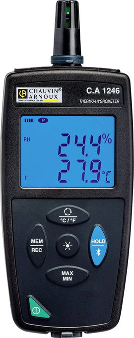 Chauvin Arnoux C.A 1246 Légnedvesség mérő 3.0 % rF 98.0 % rF Adatgyűjtő és vezeték nélküli USB-s csa