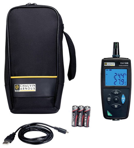 Chauvin Arnoux C.A 1246 Légnedvesség mérő 3.0 % rF 98.0 % rF Adatgyűjtő és vezeték nélküli USB-s csa 3. kép