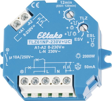 Eltako 61100301 Lépcsőház világítás időkapcsoló Süllyeszett, Beépíthető 230 V