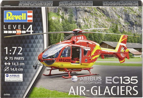 Revell 04986 Airbus EC-135 Air-Glaciers Helikopter építőkészlet 1:72 6. kép