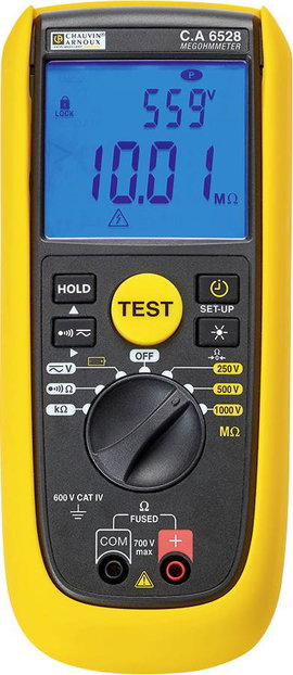 Chauvin Arnoux C.A 6528 Szigetelésmérő műszer 250 V, 500 V, 1000 V 11 GΩ