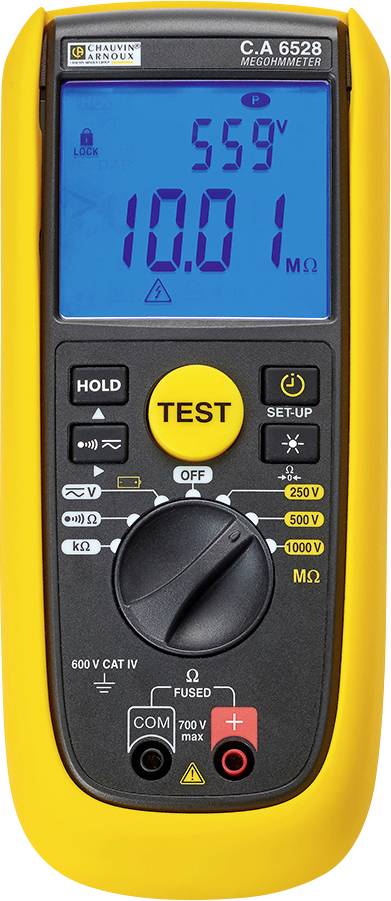 Chauvin Arnoux C.A 6528 Szigetelésmérő műszer 250 V, 500 V, 1000 V 11 GΩ
