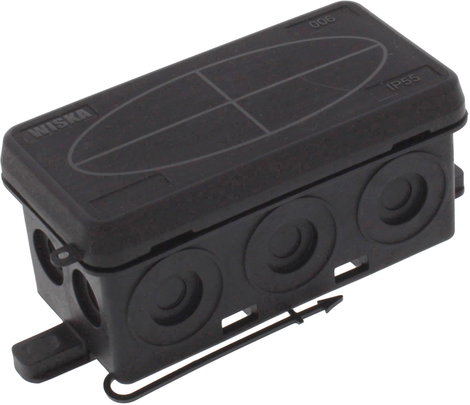 Wiska 10109579 Leágaztató doboz (H x Sz x Ma) 86 x 44 x 41 mm Fekete (RAL 9005) IP55 1 db