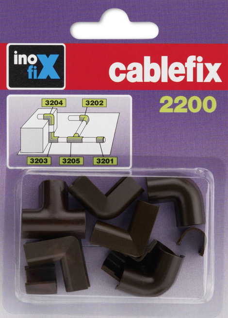 Kábelcsatorna összekötőkészlet 5 mm, barna, 10 részes, cablefix 160704 2. kép