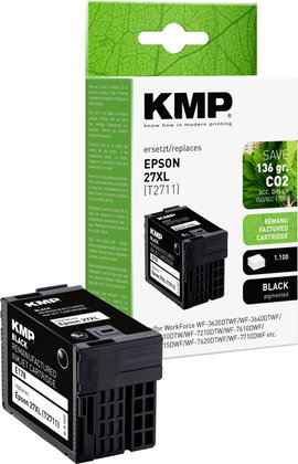KMP Tinta helyettesíti Epson 27XL, T2711 Kompatibilis Fekete E178 1627,4001