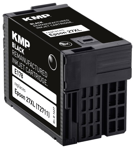 KMP Tinta helyettesíti Epson 27XL, T2711 Kompatibilis Fekete E178 1627,4001 3. kép