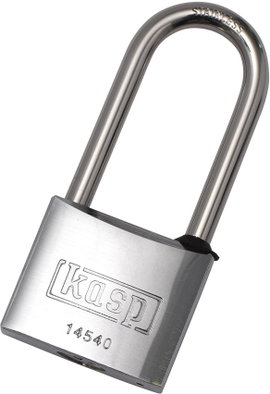 Kasp K14540L50D Függő lakat 40 mm Különböző időben záródó Nemesacél Kulcsos zár