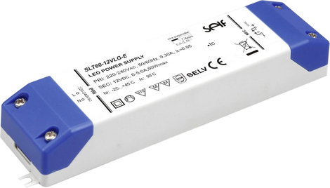 Self Electronics SLT60-24VLG-E LED meghajtó Állandó feszültségű 60 W 0 - 2.5 A 24.0 V/DC Bútorhoz al