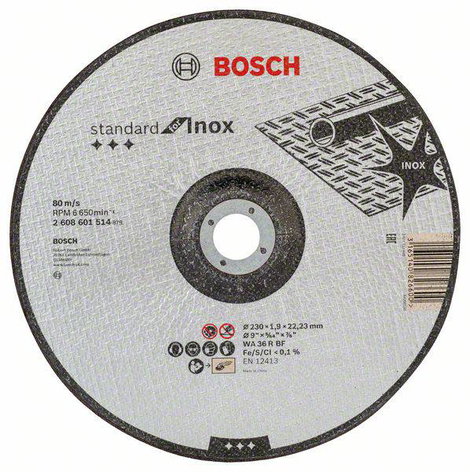 Bosch Accessories 2608601514 2608601514 Vágótárcsa, hajlított 230 mm 1 db