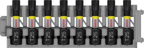 Bosch Accessories 2608522381 2608522381 Ütésszabályozó csavarhúzó készlet, 8 darab, T25-tel, 25 mm 2