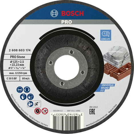 Bosch Accessories 2608603174 2608603174 Vágótárcsa, hajlított 125 mm 1 db