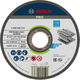 Bosch Accessories 2608600215 2608600215 Vágótárcsa, egyenes 115 mm 1 db Acél