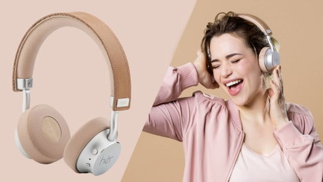 HER HF8 On Ear headset Bluetooth®, Vezetékes Bézs, Ezüst Hangerő szabályozás 12. kép