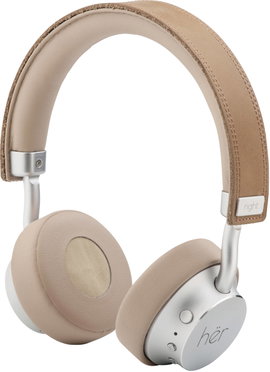 HER HF8 On Ear headset Bluetooth®, Vezetékes Bézs, Ezüst Hangerő szabályozás
