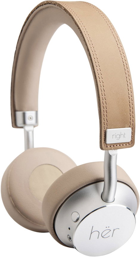 HER HF8 On Ear headset Bluetooth®, Vezetékes Bézs, Ezüst Hangerő szabályozás 2. kép