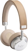 HER HF8 On Ear headset Bluetooth®, Vezetékes Bézs, Ezüst Hangerő szabályozás 2. bélyegkép