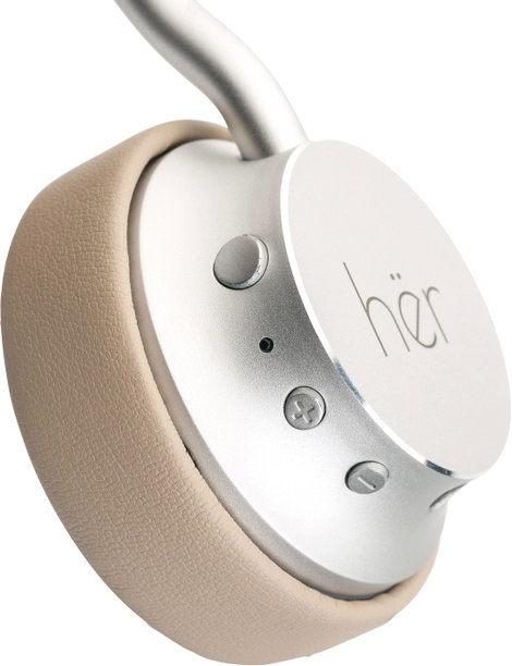 HER HF8 On Ear headset Bluetooth®, Vezetékes Bézs, Ezüst Hangerő szabályozás 4. kép