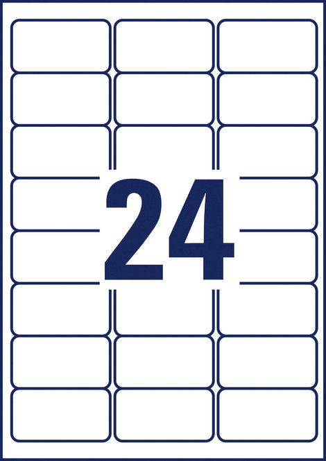 Avery-Zweckform L4773-8 Fólia címkék 63.5 x 33.9 mm Poliészter fólia Fehér 192 db Véglegesen tapadó 4. kép