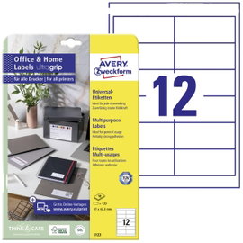 Avery-Zweckform 6123 Univerzális etikett 97.3 x 42.3 mm Papír Fehér 120 db Véglegesen tapadó Tintasu