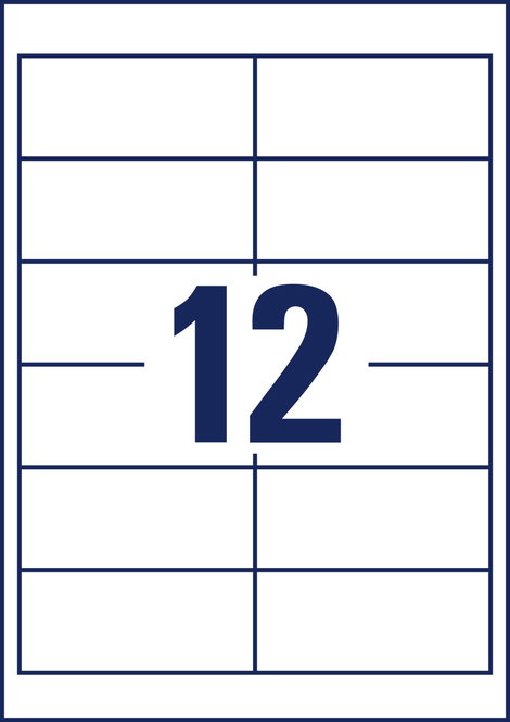 Avery-Zweckform 6123 Univerzális etikett 97.3 x 42.3 mm Papír Fehér 120 db Véglegesen tapadó Tintasu 4. kép