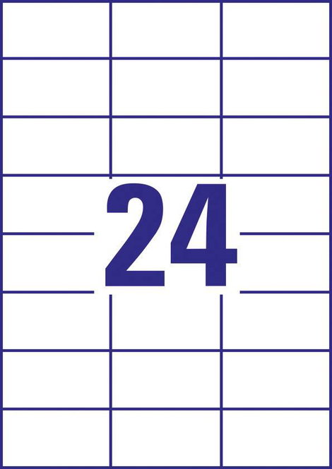 Avery-Zweckform 3474-10 Univerzális etikett 70 x 37 mm Papír Fehér 240 db Véglegesen tapadó Tintasug 4. kép