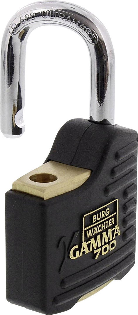 Burg Wächter Gamma 700 55 SB Függő lakat Különböző időben záródó Sárgaréz, Fekete Profilhengeres lak 4. kép