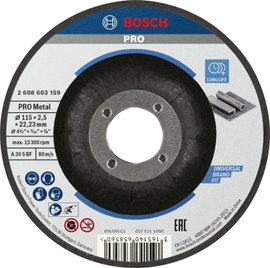 Bosch Accessories 2608603159 2608603159 Vágótárcsa, hajlított 115 mm 1 db Acél