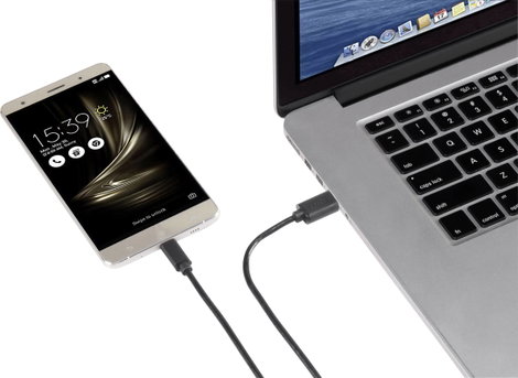 Renkforce USB kábel USB 3.2 Gen1 (USB 3.0 / USB 3.1 Gen1) USB-A dugó, USB-C® dugó 0.30 m Fekete RF-4 2. kép