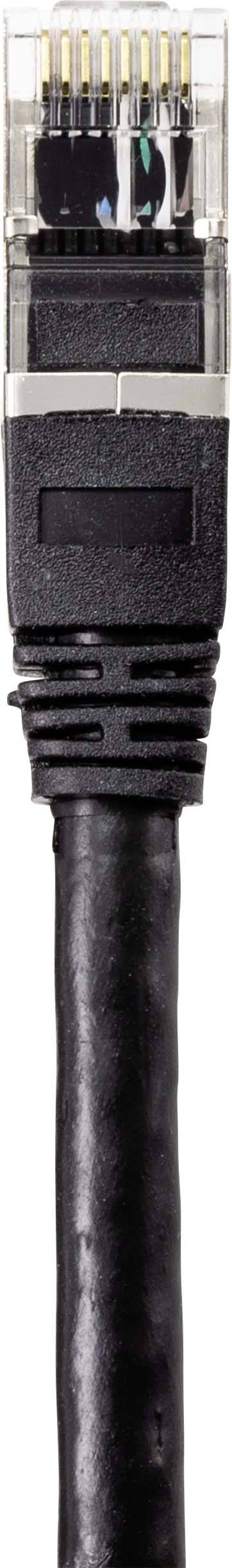 Renkforce RF-4538210 RJ45 Hálózati kábel, patchkábel CAT 6A S/FTP 50.00 m Fekete Kültérre alkalmas 1 3. kép