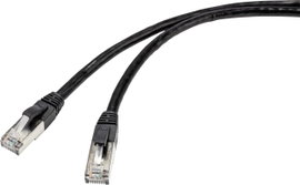 Renkforce RF-4538204 RJ45 Hálózati kábel, patchkábel CAT 6A S/FTP 30.00 m Fekete Kültérre alkalmas 1