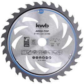 kwb 586654 Keményfém körfűrészlap 190 x 20 x 1.3 mm Fogak száma (collonként): 30 1 db