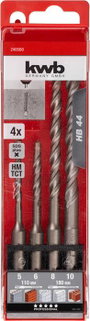 kwb 240400 40CR acél Kalapácsfúró 4 részes 5 mm, 6 mm, 8 mm, 10 mm Teljes hossz 110 mm SDS-Plus 1 ké 2. bélyegkép
