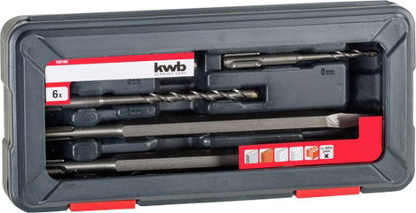 kwb 109166 #####40CR-Stahl Véső készlet 6 részes 5 mm, 6 mm, 8 mm, 10 mm SDS-Plus 1 készlet 4. kép