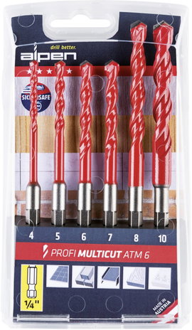 Alpen MultiCut 0000100802100 Keményfém Többcélú fúró készlet 6 részes 1/4 (6,3 mm) 1 db