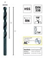 Alpen 0060100520100 HSS Spirálfúró 5.2 mm Teljes hossz 86 mm DIN 338 10 db 3. bélyegkép