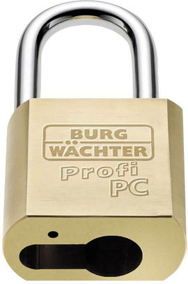 Burg Wächter 116 PC 50 HB 80 Niro Függő lakat Sárgaréz Profilhengeres lakat