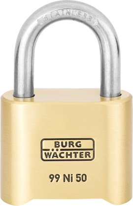 Burg Wächter No. 99 Ni 50 SB Függő lakat Sárgaréz Számkódos zár