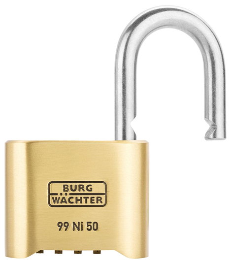 Burg Wächter No. 99 Ni 50 SB Függő lakat Sárgaréz Számkódos zár 2. kép