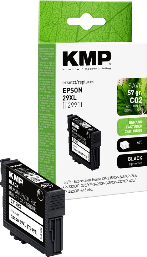KMP Tinta helyettesíti Epson 29XL, T2991 Kompatibilis Fekete E218BX 1632,4001