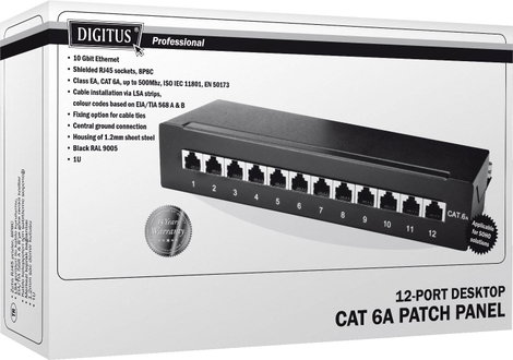 Digitus DN-91612SD-EA 12 port Hálózati patchbox CAT 6A 1 ME 2. kép
