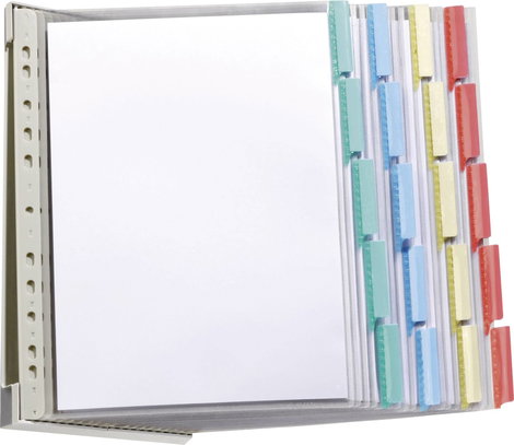 Durable Bemutató tábla fali tartó Display-System Wall Piros, Sárga, Zöld, Kék 20 x DIN A4 Együttszál 3. kép
