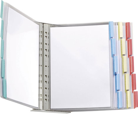Durable Bemutató tábla fali tartó Display-System Wall Piros, Sárga, Zöld, Kék 20 x DIN A4 Együttszál 4. kép