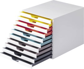 Durable VARICOLOR MIX 10 - 7630 763027 Fiókos irattároló Fehér DIN A4, DIN C4, Egyszer hajtott ívű n