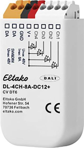 DL-4CH-8A-DC12+ Eltako LED-es dimmer 4 csatornás Beépíthető, Süllyeszett