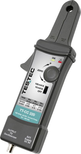 Testec TT-CC 220 Lakatfogó adapter Mérési tartomány A/AC: 50 mA - 100 A Mérési tartomány A/DC: 50 mA